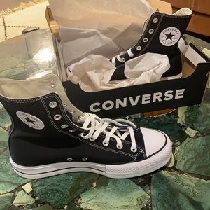 Black High top platform converse